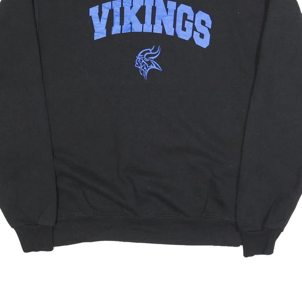 CHAMPION Mens Black Vikings Crew Neck M Cotton Blend Sweatshirt
