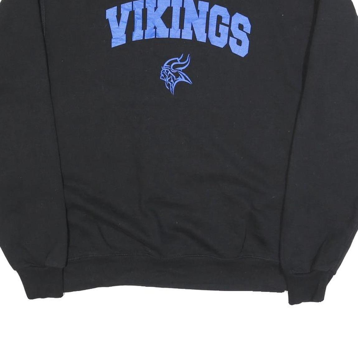 CHAMPION Mens Black Vikings Crew Neck M Cotton Blend Sweatshirt