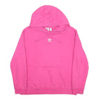 ADIDAS Womens Pink Hoodie UK 12 Cotton Blend Casual Pullover Drawstring Hood