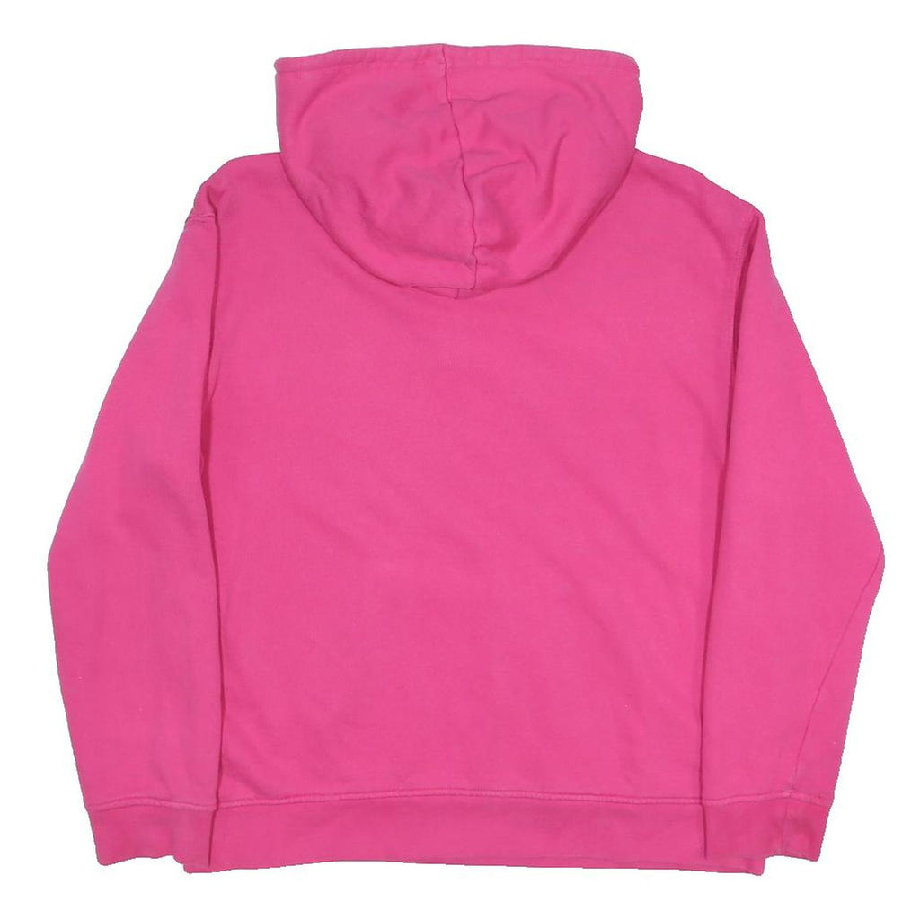 ADIDAS Womens Pink Hoodie UK 12 Cotton Blend Casual Pullover Drawstring Hood
