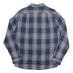 WOOLRICH Mens Blue & White Check Shirt L Lightweight Cotton Long Sleeve Casual
