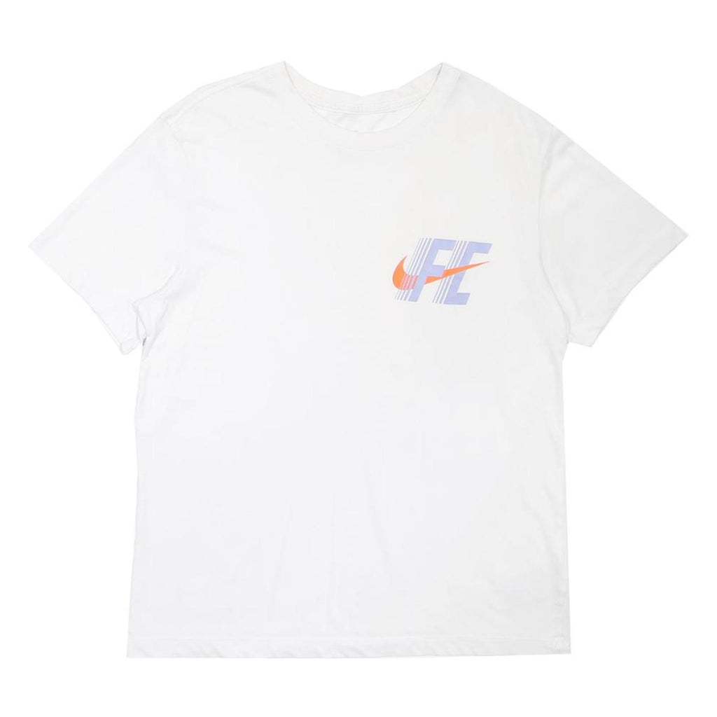NIKE Mens White Graphic T-Shirt M Short Sleeve Crew Neck Casual Cotton Blend