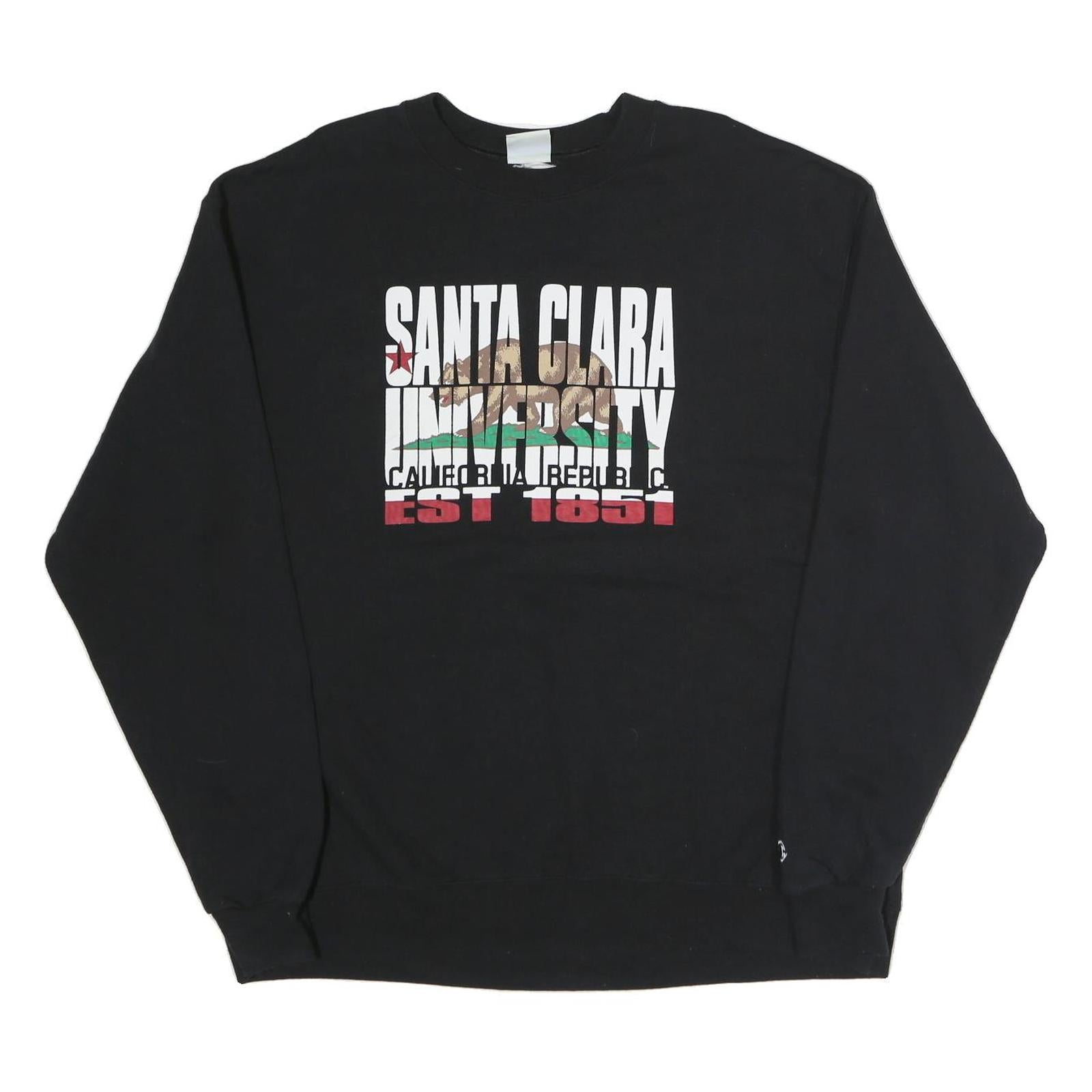 CHAMPION Mens Black Santa Clara University Crew Neck XL Cotton Blend Sweatshirt