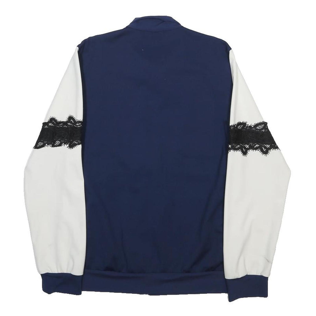 PINKO Womens Blue & White Lace Zip Jacket M Polyamide Blend Casual Sportswear