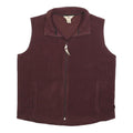 WOOLRICH Womens Maroon Fleece Jacket M Polyester Zip Outdoor Sleeveless Casual