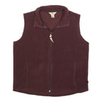 WOOLRICH Womens Maroon Fleece Jacket M Polyester Zip Outdoor Sleeveless Casual