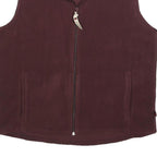 WOOLRICH Womens Maroon Fleece Jacket M Polyester Zip Outdoor Sleeveless Casual