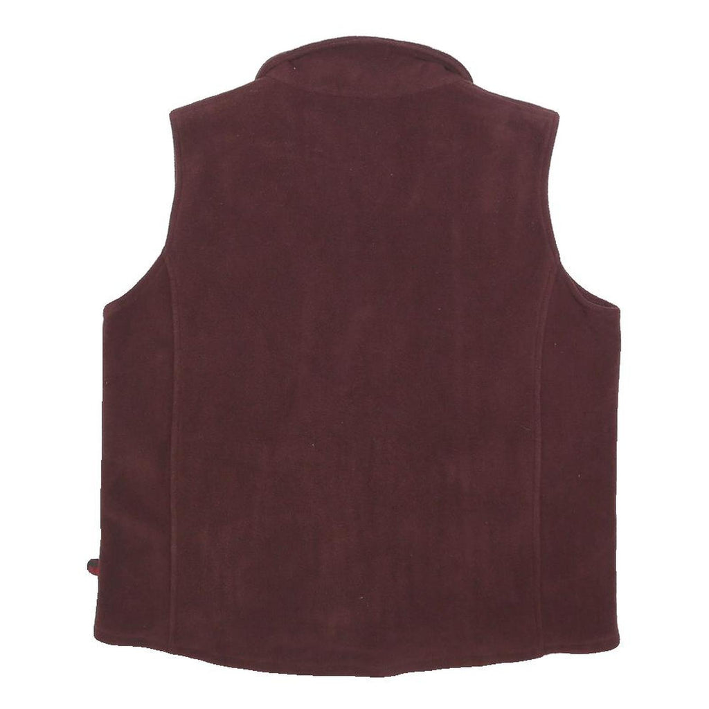 WOOLRICH Womens Maroon Fleece Jacket M Polyester Zip Outdoor Sleeveless Casual