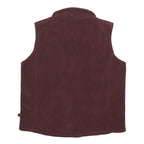 WOOLRICH Womens Maroon Fleece Jacket M Polyester Zip Outdoor Sleeveless Casual