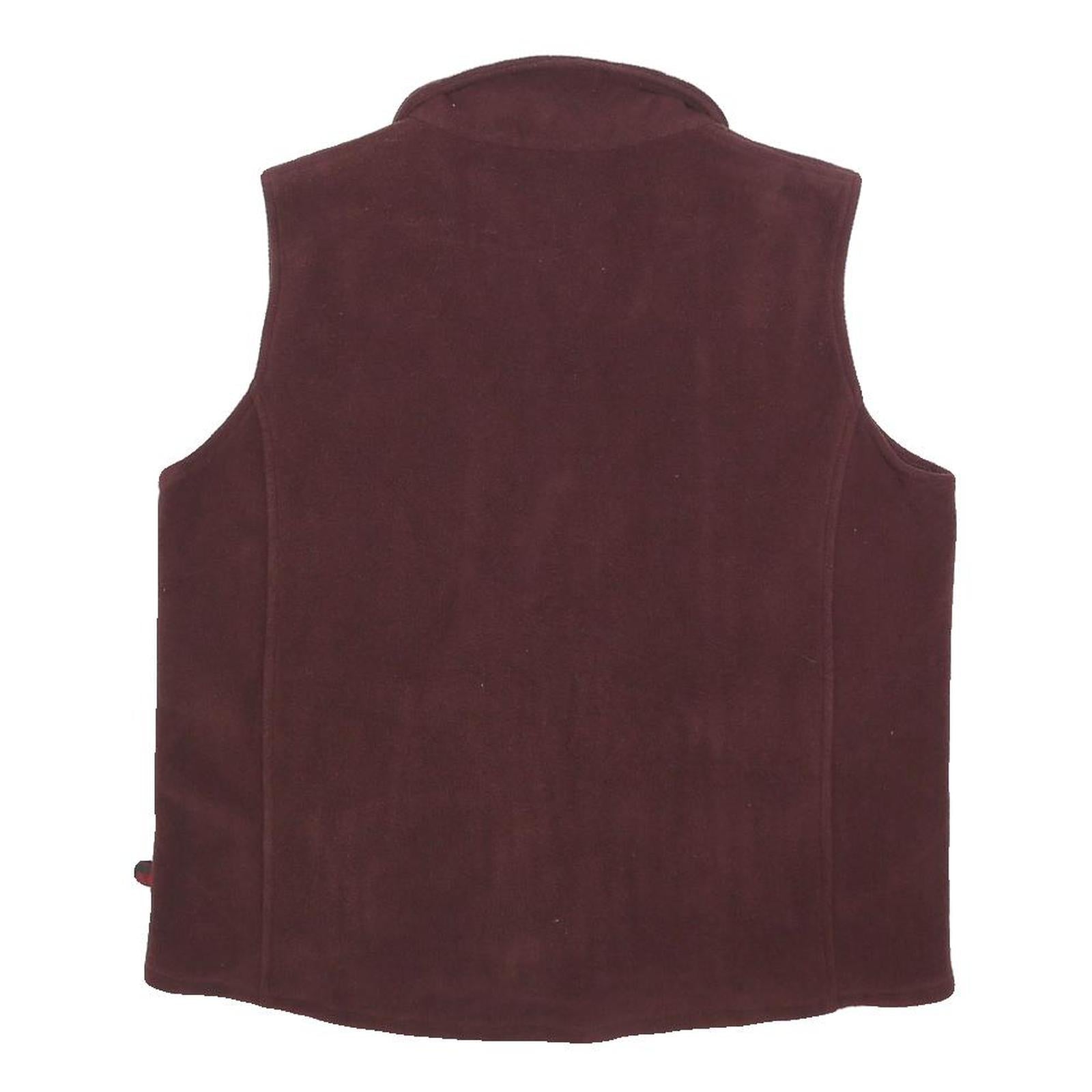 WOOLRICH Womens Maroon Fleece Jacket M Polyester Zip Outdoor Sleeveless Casual