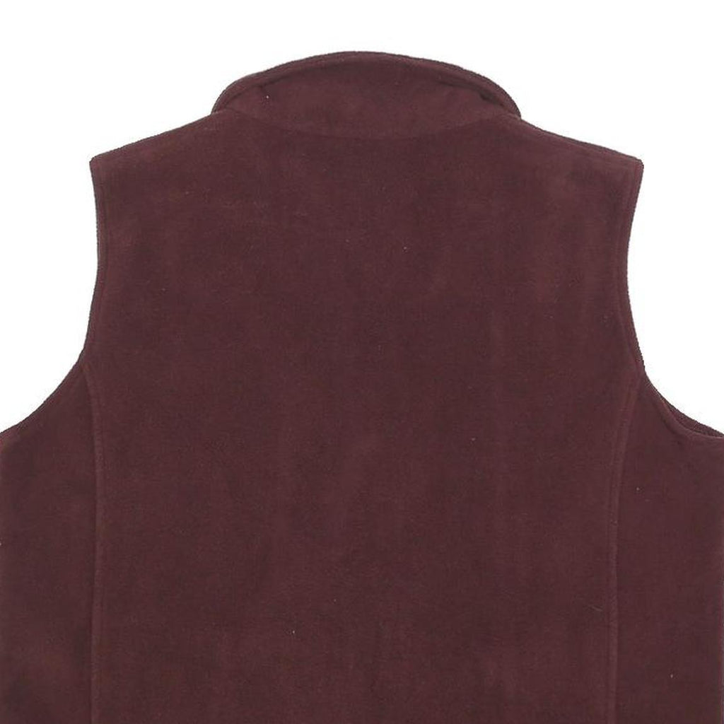 WOOLRICH Womens Maroon Fleece Jacket M Polyester Zip Outdoor Sleeveless Casual