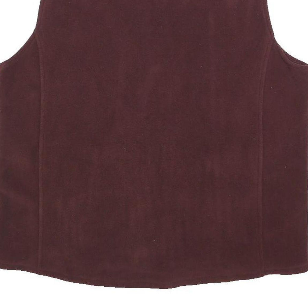 WOOLRICH Womens Maroon Fleece Jacket M Polyester Zip Outdoor Sleeveless Casual