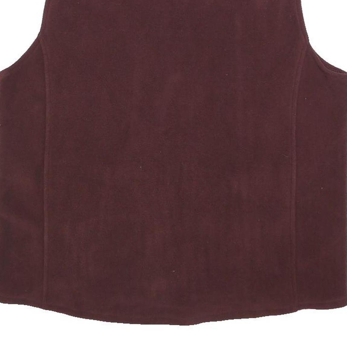 WOOLRICH Womens Maroon Fleece Jacket M Polyester Zip Outdoor Sleeveless Casual