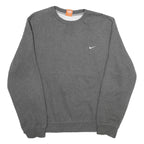 NIKE Mens Grey Cotton Blend Crew Neck L Sweatshirt Athletic Casual