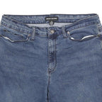 DKNY Womens Denim Blue Shorts UK 12 W32 Casual Cotton Blend Roll-Up Hem