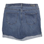 DKNY Womens Denim Blue Shorts UK 12 W32 Casual Cotton Blend Roll-Up Hem