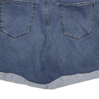 DKNY Womens Denim Blue Shorts UK 12 W32 Casual Cotton Blend Roll-Up Hem