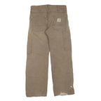 CARHARTT Mens Cotton Blend Beige Regular Straight Trousers W28 L29 Workwear
