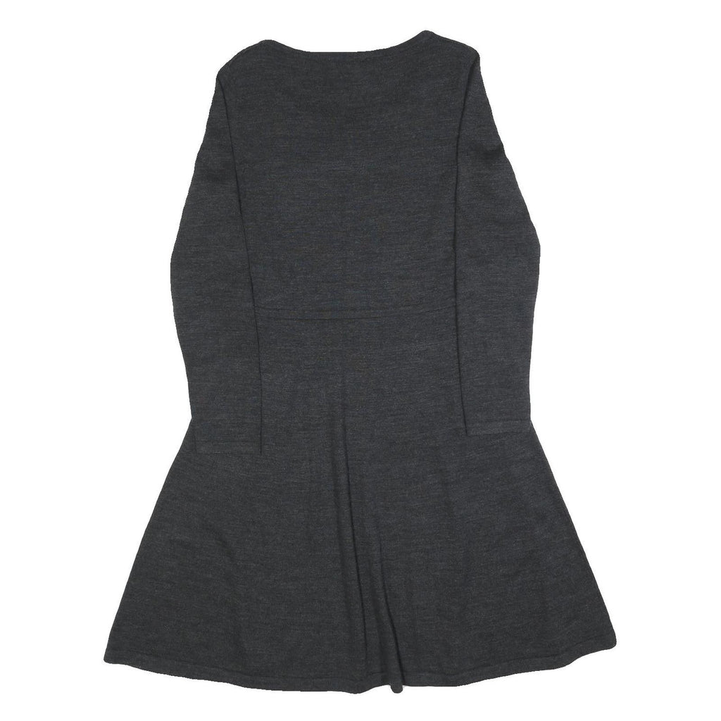 HOBBS LONDON Womens Grey Fit & Flare Wool Blend Knit Midi Dress UK 12 Sweater