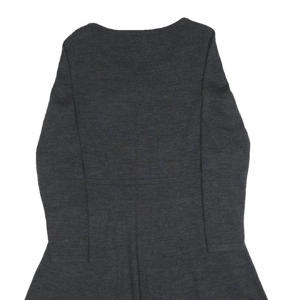 HOBBS LONDON Womens Grey Fit & Flare Wool Blend Knit Midi Dress UK 12 Sweater