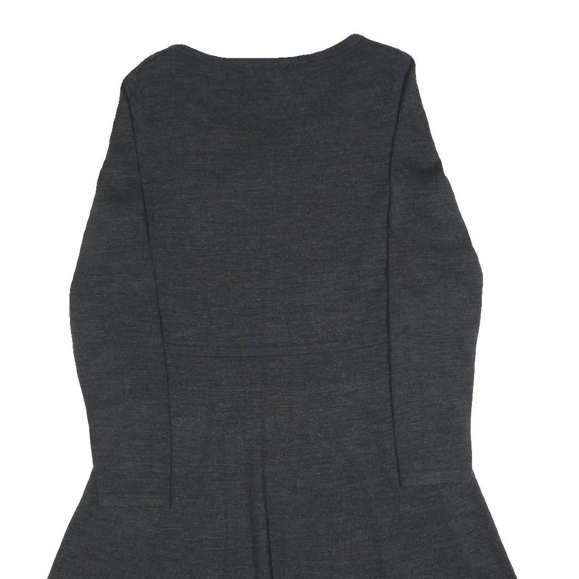 HOBBS LONDON Womens Grey Fit & Flare Wool Blend Knit Midi Dress UK 12 Sweater