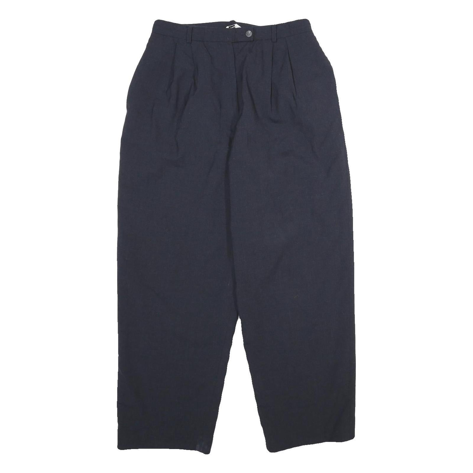 TALBOTS Womens Regular Fit Wool Blend Black Trousers W28 L28 Classic Zip Closure