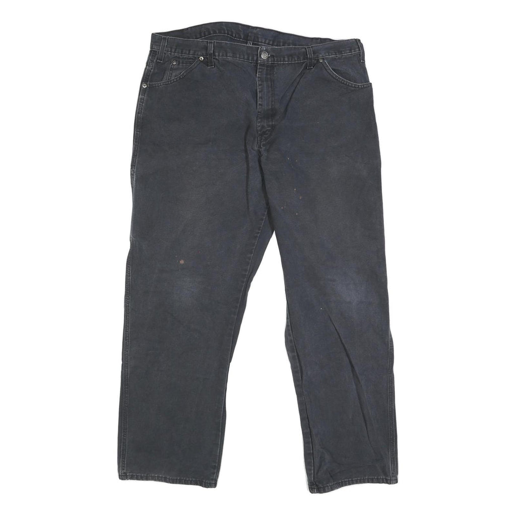 DICKIES Mens Regular Fit Black Denim Jeans W40 L30 Workwear Zip Closure