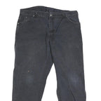 DICKIES Mens Regular Fit Black Denim Jeans W40 L30 Workwear Zip Closure