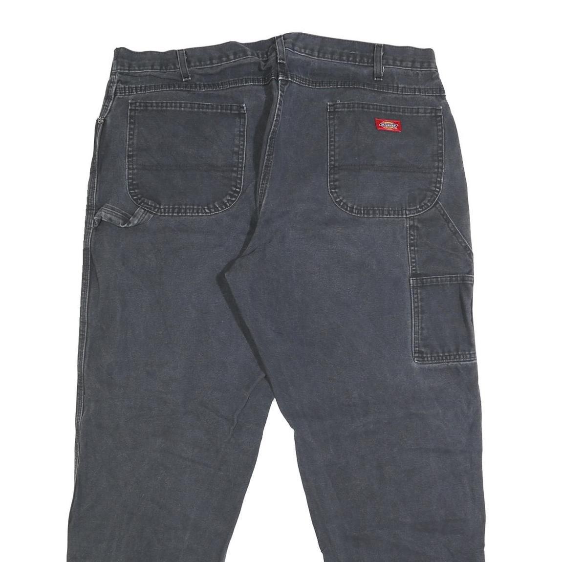 DICKIES Mens Regular Fit Black Denim Jeans W40 L30 Workwear Zip Closure