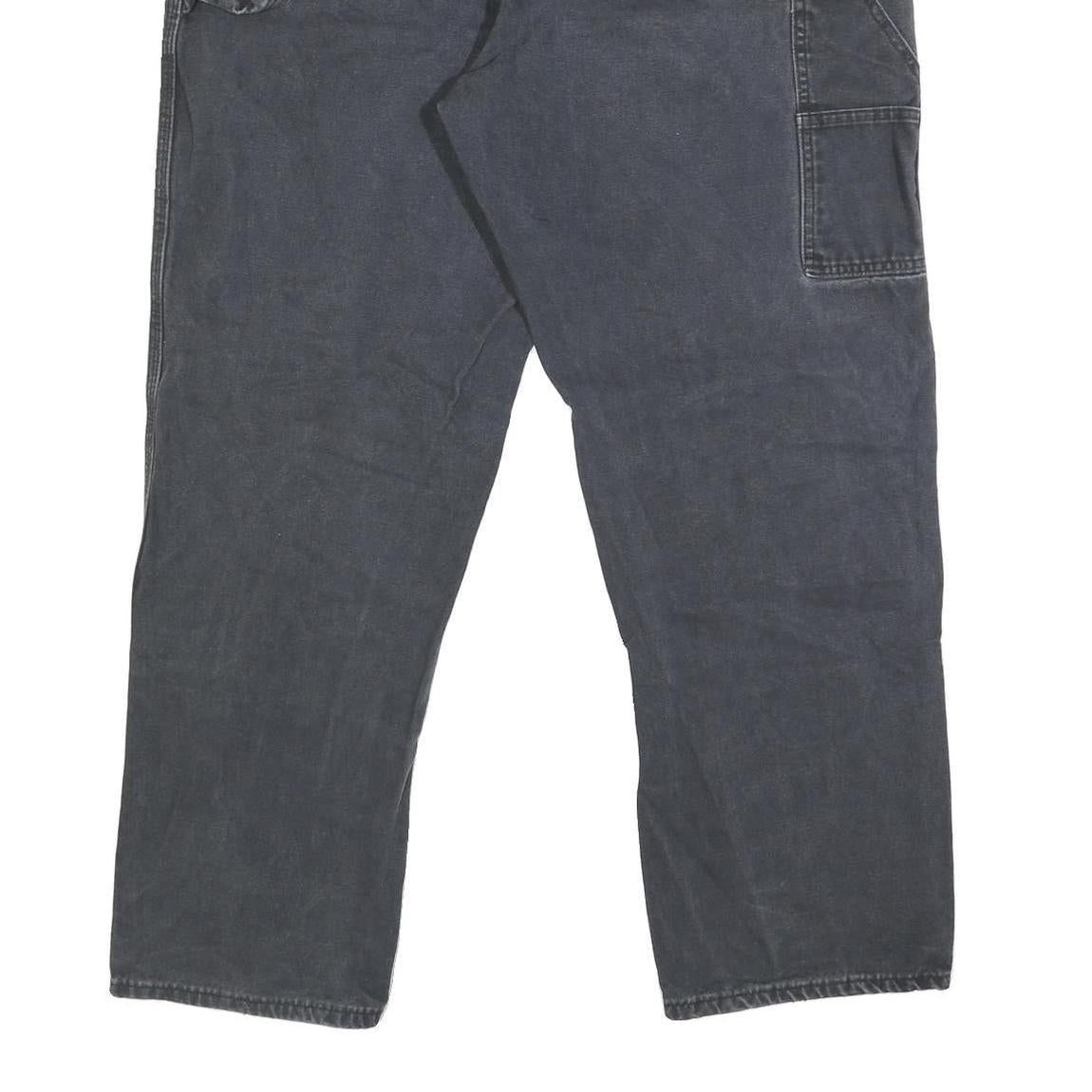 DICKIES Mens Regular Fit Black Denim Jeans W40 L30 Workwear Zip Closure