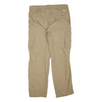 CARHARTT Mens Cotton Blend Beige Regular Straight Cargo Trousers W36 L32 Durable