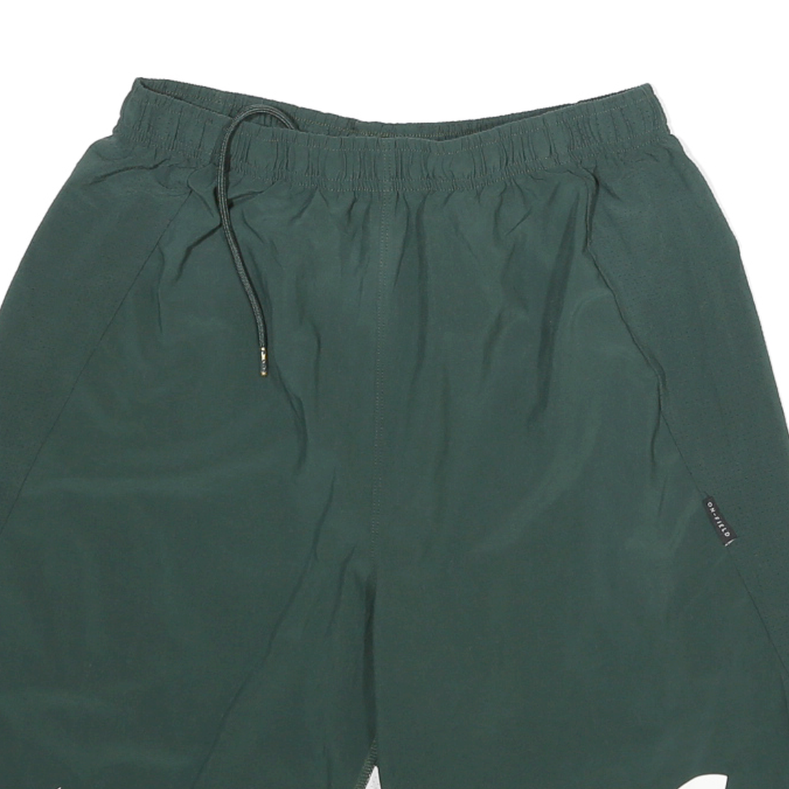NIKE Mens Shorts Green & White Sports Casual S W24 Spartan Logo Polyester Blend