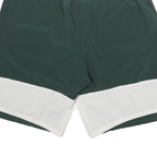 NIKE Mens Shorts Green & White Sports Casual S W24 Spartan Logo Polyester Blend