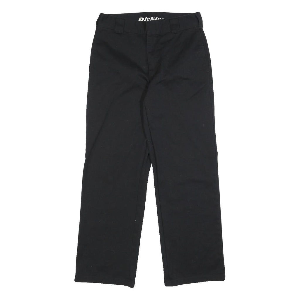 DICKIES Womens Cotton Blend Black Regular Fit Straight Leg Trousers W29 L28