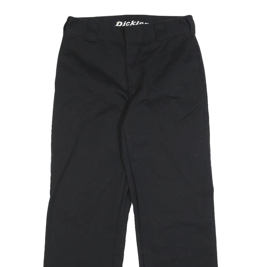 DICKIES Womens Cotton Blend Black Regular Fit Straight Leg Trousers W29 L28