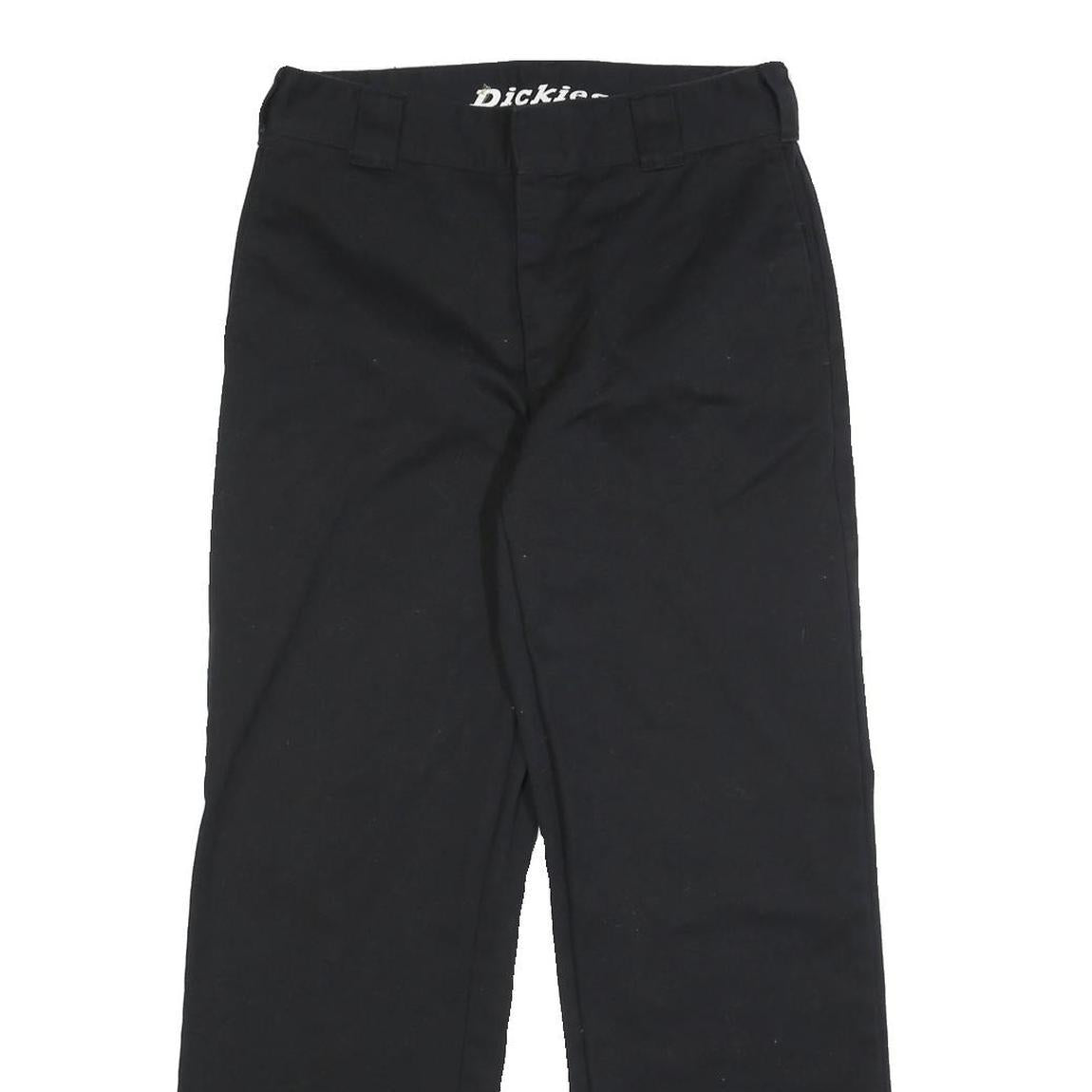 DICKIES Womens Cotton Blend Black Regular Fit Straight Leg Trousers W29 L28