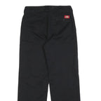 DICKIES Womens Cotton Blend Black Regular Fit Straight Leg Trousers W29 L28