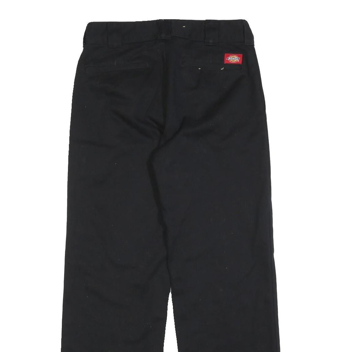 DICKIES Womens Cotton Blend Black Regular Fit Straight Leg Trousers W29 L28