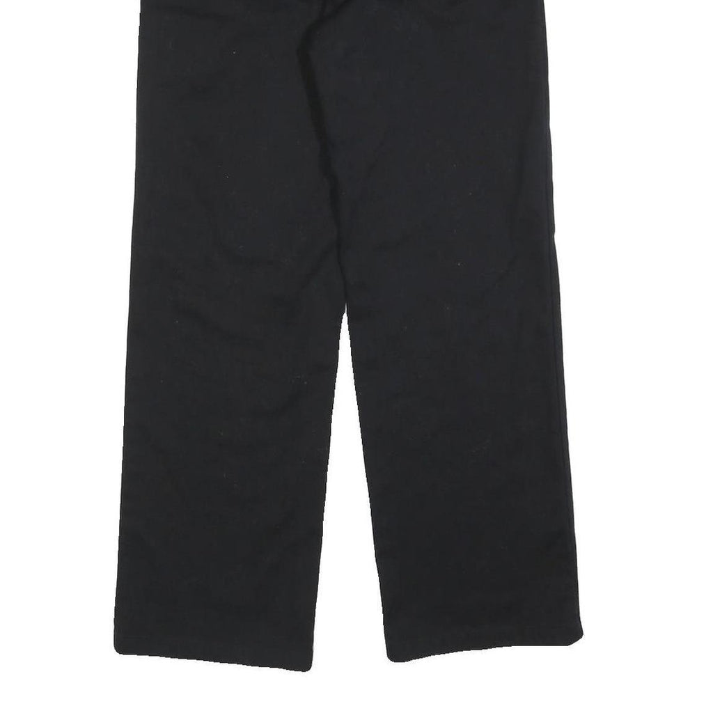 DICKIES Womens Cotton Blend Black Regular Fit Straight Leg Trousers W29 L28