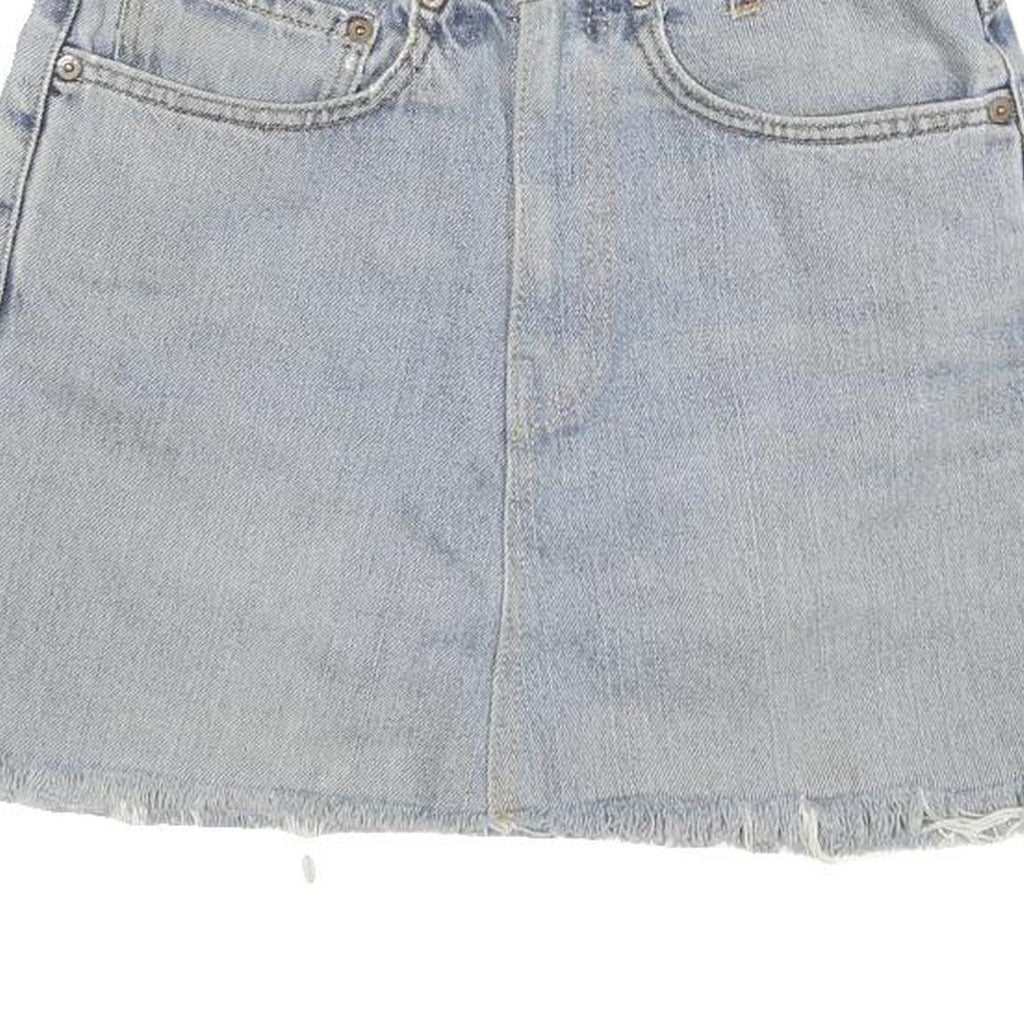 LEVI'S Womens Blue Denim Mini Skirt Cotton Blend Relaxed Fit Casual M