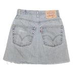 LEVI'S Womens Blue Denim Mini Skirt Cotton Blend Relaxed Fit Casual M