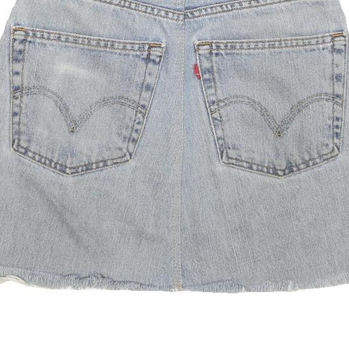 LEVI'S Womens Blue Denim Mini Skirt Cotton Blend Relaxed Fit Casual M