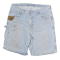 RIGGS WORKWEAR Mens Shorts Blue Denim Cargo XL W30 Work Utility Durable