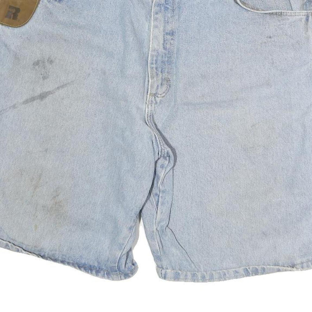 RIGGS WORKWEAR Mens Shorts Blue Denim Cargo XL W30 Work Utility Durable