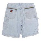 RIGGS WORKWEAR Mens Shorts Blue Denim Cargo XL W30 Work Utility Durable