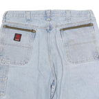 RIGGS WORKWEAR Mens Shorts Blue Denim Cargo XL W30 Work Utility Durable