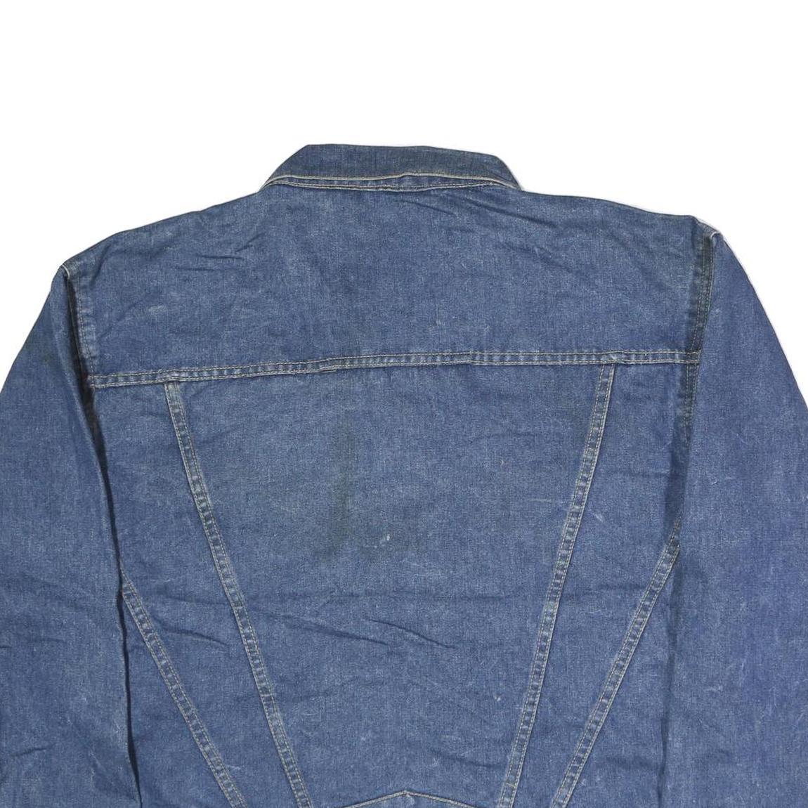 NO STRINGS ATTACHED Mens Blue Denim Jacket L Cotton Classic Button Closure