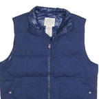 ST JOHNS BAY Womens Blue Puffer Jacket M Polyester Blend Zip Sleeveless