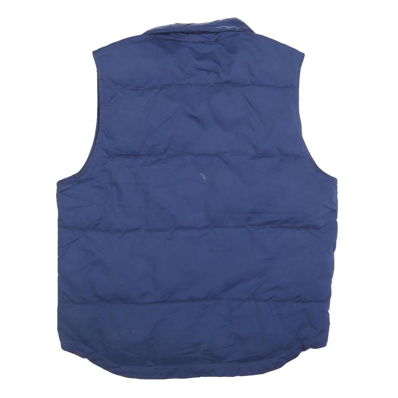 ST JOHNS BAY Womens Blue Puffer Jacket M Polyester Blend Zip Sleeveless