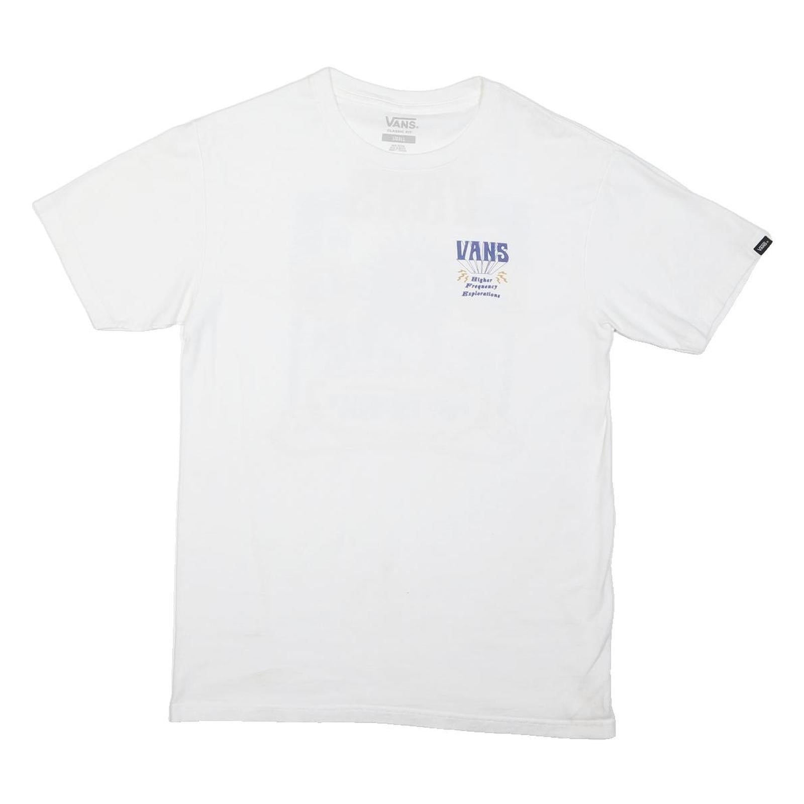 VANS Mens White Graphic T-Shirt S Short Sleeve Crew Neck Cotton Blend